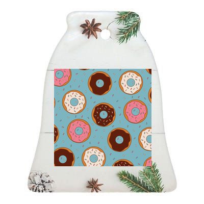 Donut Sweet Pastries Pattern Ceramic Bell Ornament