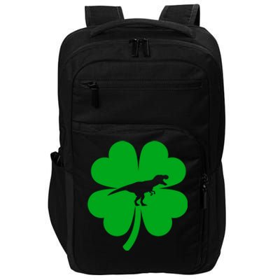 Dino St Patricks Day T Rex Shamrock Dinosaur Impact Tech Backpack