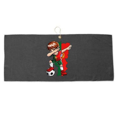 Dabbing Soccer Portugal Jersey Boy Portuguese Football Large Microfiber Waffle Golf Towel