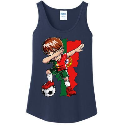 Dabbing Soccer Portugal Jersey Boy Portuguese Football Ladies Essential Tank