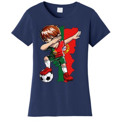 Dabbing Soccer Portugal Jersey Boy Portuguese Football Women's T-Shirt