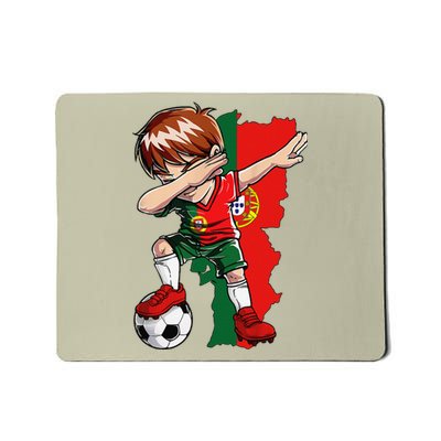 Dabbing Soccer Portugal Jersey Boy Portuguese Football Mousepad