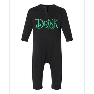 Drink St Patrick's Day Festive Party Infant Fleece One Piece