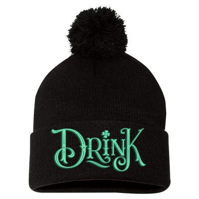 Drink St Patrick's Day Festive Party Pom Pom 12in Knit Beanie