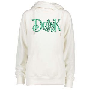 Drink St Patrick's Day Festive Party Womens Funnel Neck Pullover Hood