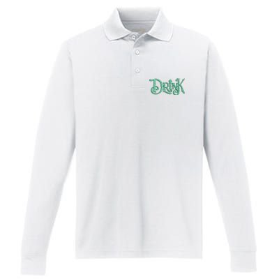 Drink St Patrick's Day Festive Party Performance Long Sleeve Polo