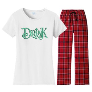 Drink St Patrick's Day Festive Party Women's Flannel Pajama Set