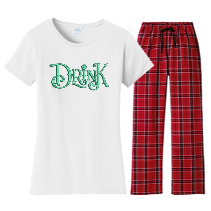 Drink St Patrick's Day Festive Party Women's Flannel Pajama Set