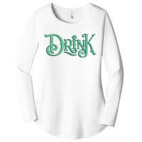 Drink St Patrick's Day Festive Party Women's Perfect Tri Tunic Long Sleeve Shirt