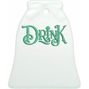 Drink St Patrick's Day Festive Party Ceramic Bell Ornament