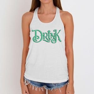 Drink St Patrick's Day Festive Party Women's Knotted Racerback Tank