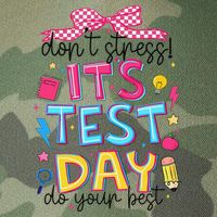 Dont Stress Pencil Coquette Bow Rock The Test Testing Day Legacy Tie Dye Trucker Hat