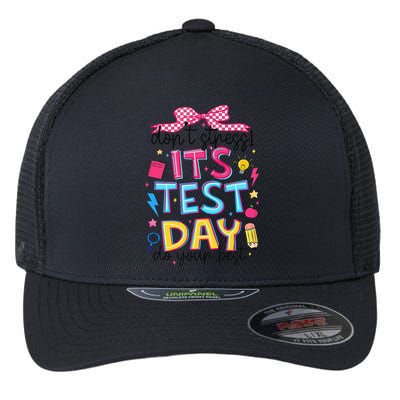 Dont Stress Pencil Coquette Bow Rock The Test Testing Day Flexfit Unipanel Trucker Cap