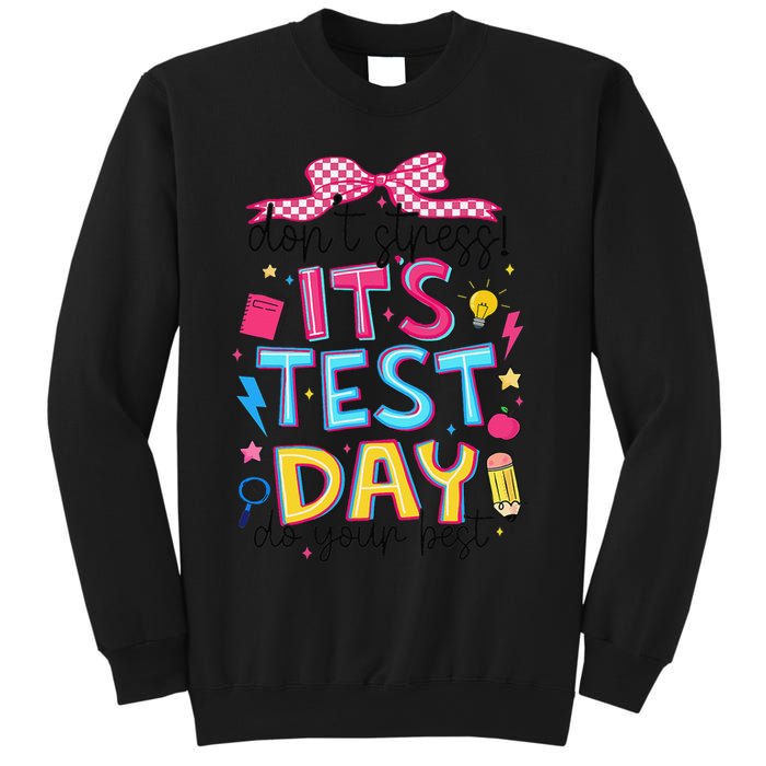 Dont Stress Pencil Coquette Bow Rock The Test Testing Day Sweatshirt