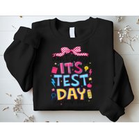 Dont Stress Pencil Coquette Bow Rock The Test Testing Day Sweatshirt