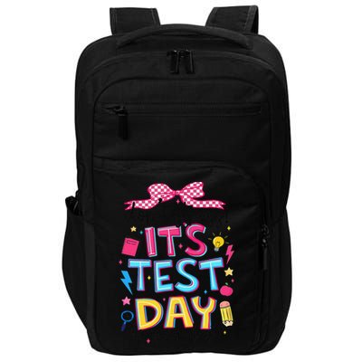Dont Stress Pencil Coquette Bow Rock The Test Testing Day Impact Tech Backpack