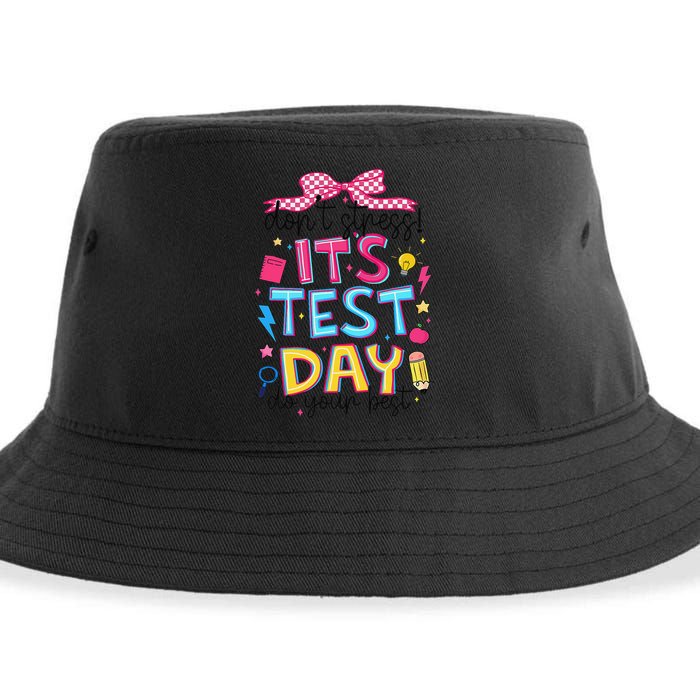 Dont Stress Pencil Coquette Bow Rock The Test Testing Day Sustainable Bucket Hat