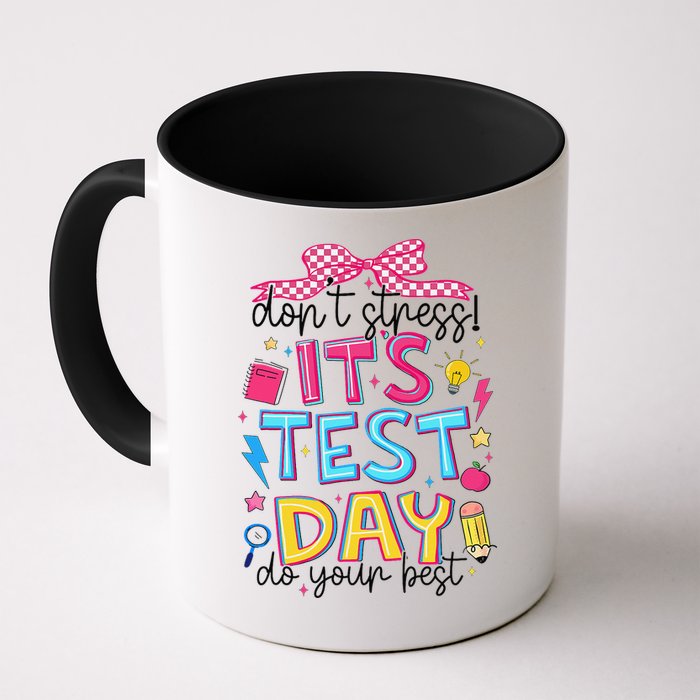Dont Stress Pencil Coquette Bow Rock The Test Testing Day Mug