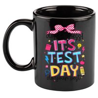 Dont Stress Pencil Coquette Bow Rock The Test Testing Day 11oz C Handle Ceramic Mug