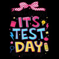 Dont Stress Pencil Coquette Bow Rock The Test Testing Day Drawstring Bag