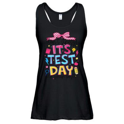 Dont Stress Pencil Coquette Bow Rock The Test Testing Day Ladies Essential Flowy Tank