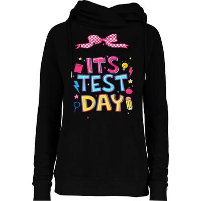 Dont Stress Pencil Coquette Bow Rock The Test Testing Day Womens Funnel Neck Pullover Hood