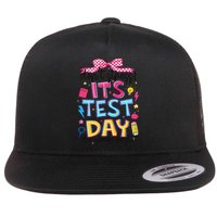 Dont Stress Pencil Coquette Bow Rock The Test Testing Day Flat Bill Trucker Hat