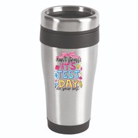 Dont Stress Pencil Coquette Bow Rock The Test Testing Day 16oz Travel Tumbler