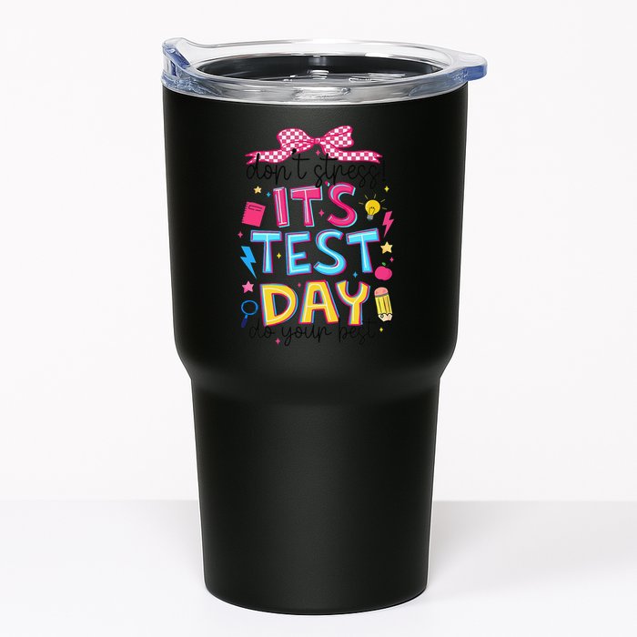 Dont Stress Pencil Coquette Bow Rock The Test Testing Day Tumbler