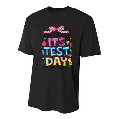 Dont Stress Pencil Coquette Bow Rock The Test Testing Day Youth Performance Sprint T-Shirt