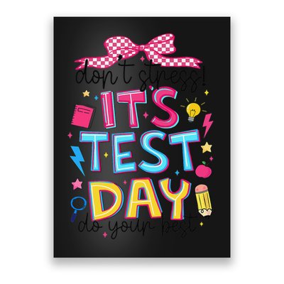 Dont Stress Pencil Coquette Bow Rock The Test Testing Day Poster