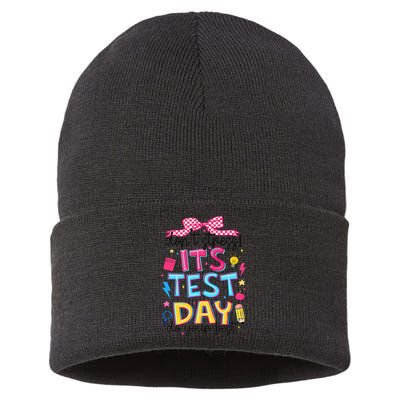 Dont Stress Pencil Coquette Bow Rock The Test Testing Day Sustainable Knit Beanie