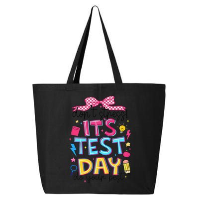 Dont Stress Pencil Coquette Bow Rock The Test Testing Day 25L Jumbo Tote