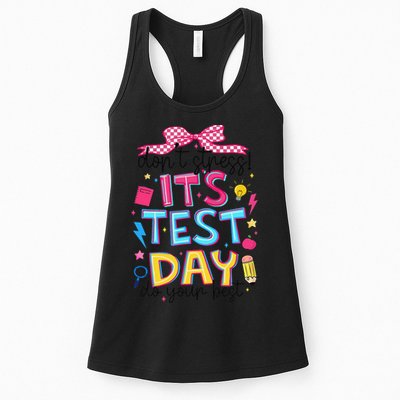 Dont Stress Pencil Coquette Bow Rock The Test Testing Day Womens Tank Top