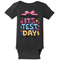Dont Stress Pencil Coquette Bow Rock The Test Testing Day Baby Bodysuit