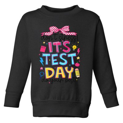 Dont Stress Pencil Coquette Bow Rock The Test Testing Day Toddler Sweatshirt