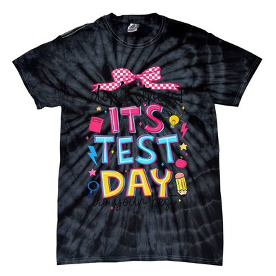 Dont Stress Pencil Coquette Bow Rock The Test Testing Day Tie-Dye T-Shirt
