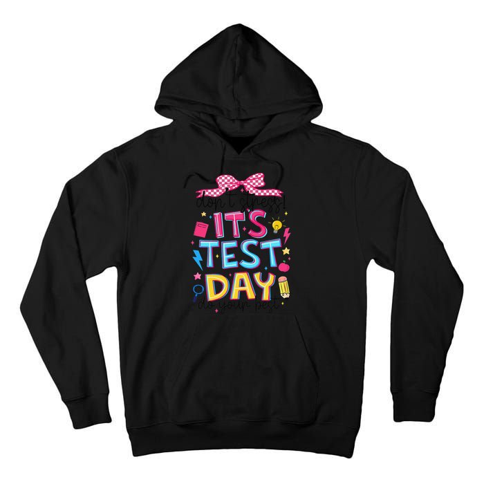Dont Stress Pencil Coquette Bow Rock The Test Testing Day Tall Hoodie