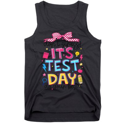 Dont Stress Pencil Coquette Bow Rock The Test Testing Day Tank Top