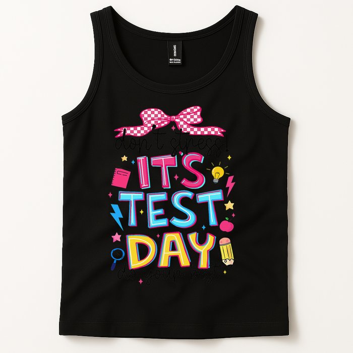 Dont Stress Pencil Coquette Bow Rock The Test Testing Day Tank Top
