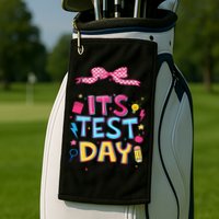 Dont Stress Pencil Coquette Bow Rock The Test Testing Day Golf Towel