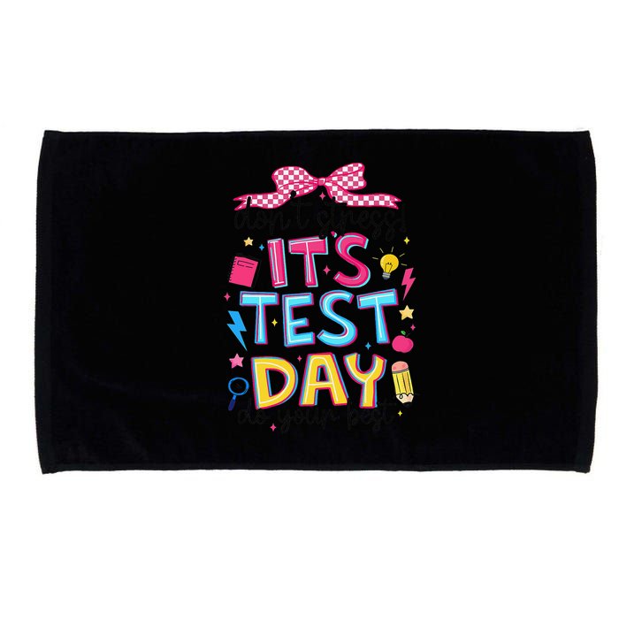 Dont Stress Pencil Coquette Bow Rock The Test Testing Day Microfiber Hand Towel