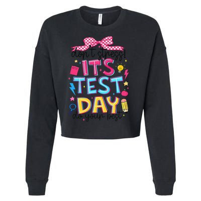 Dont Stress Pencil Coquette Bow Rock The Test Testing Day Cropped Pullover Crew