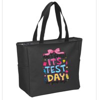 Dont Stress Pencil Coquette Bow Rock The Test Testing Day Zip Tote Bag