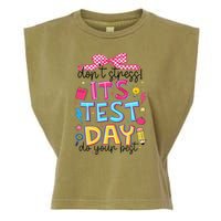 Dont Stress Pencil Coquette Bow Rock The Test Testing Day Garment-Dyed Women's Muscle Tee