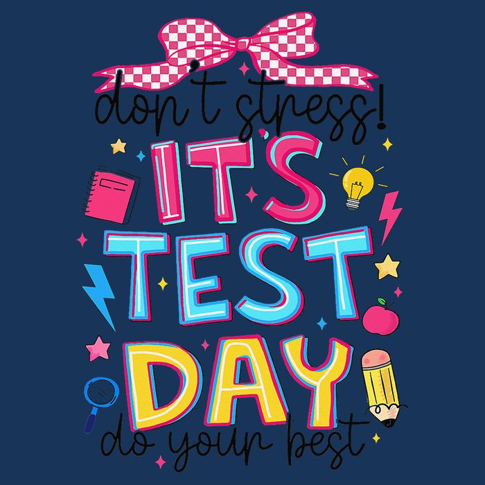 Dont Stress Pencil Coquette Bow Rock The Test Testing Day Infant Baby Jersey Bodysuit