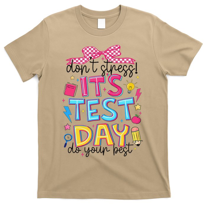 Dont Stress Pencil Coquette Bow Rock The Test Testing Day T-Shirt
