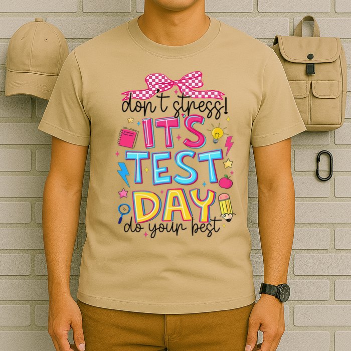 Dont Stress Pencil Coquette Bow Rock The Test Testing Day T-Shirt