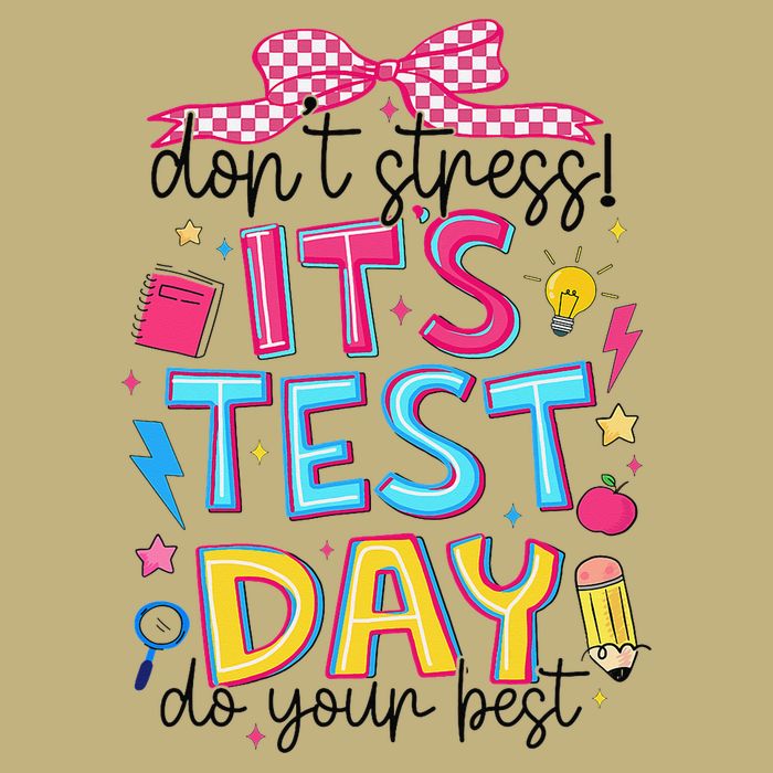 Dont Stress Pencil Coquette Bow Rock The Test Testing Day T-Shirt