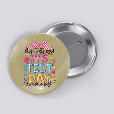 Dont Stress Pencil Coquette Bow Rock The Test Testing Day Button